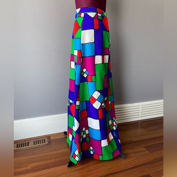 Vintage 1970s Mondorian skirt maxi - Picture 5 of 8